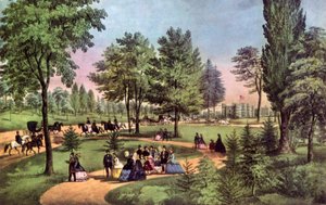 El Paseo, Central Park, 1862 de Currier and Ives