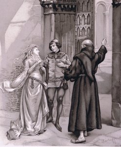 Entra Fray Lorenzo y Romeo (ilustración de Romeo y Julieta) de Curtazzo Curtazzo