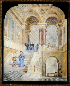 Diseño para la escalera interior del Ayuntamiento de Leeds de Cuthbert Brodrick