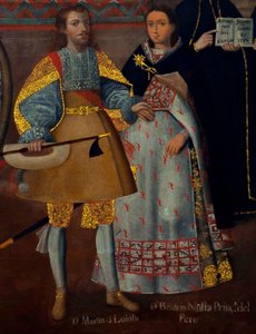 Matrimonio de Martín de Loyola con doña Beatriz Ñusta, y de Don Juan Borja con Lorenza Ñusta (Loyola y Coya) de Cuzco School
