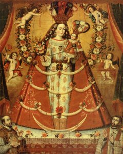 Nuestra Señora del Rosario (óleo) de Cuzco School