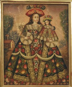 La Virgen de los Peregrinos y el Niño de Cuzco School