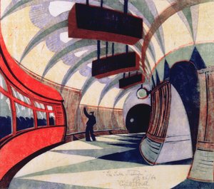 The Tube Train, c.1932 (linograbado) (ver también 151089)