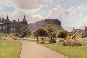 The North Garden, Holyrood Palace (litografia en color) de Cyril Ward