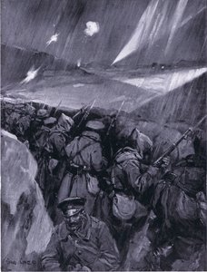Búlgaros sitiando Adrianópolis 1912-1913, ilustración de Historia de las Naciones de Hutchinson VOL 4 c.1920s de Cyrus Cuneo