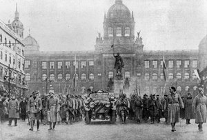 Entrada de Masaryk a Praga el 8 de diciembre de 1918 de Czech Photographer