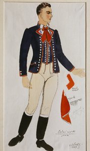 Traje para La novia vendida de Bedrich Smetana, boceto de Czech School
