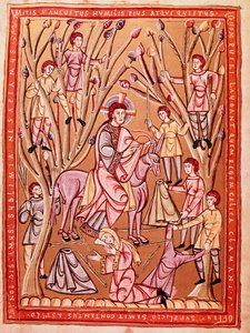 Entrada triunfal de Jesús en Jerusalén (miniatura, hacia 1085)
