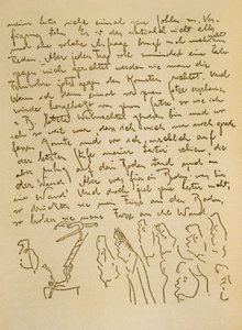 Manuscrito de Franz Kafka, c.1910 (tinta sobre papel) de Czech School