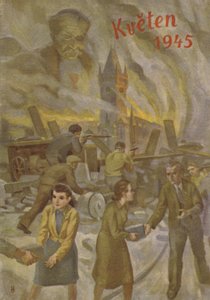 Gente en Praga ayudándose y luchando en mayo de 1945
