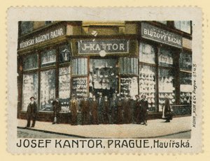 Fachada de la tienda de Josef Kantor, Praga de Czech School