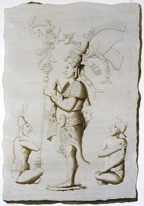 Un rey, escultura del Palacio, Palenque, Chiapas, México de D.K. (after) Bonatti