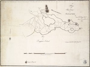 Un plano del puerto cerca de Singapur por el Capitán D.l. Ross, FRS Marine Surveyor General