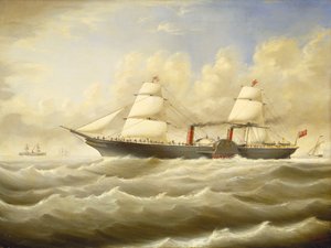 El buque de vapor "Persia" en plena brisa