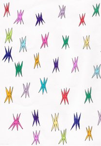 Estrellas de colores (técnica mixta)
