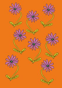 Repetir margaritas Fondo naranja (digital)