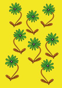Las margaritas se repiten Fondo amarillo (digital)