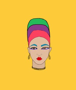 Chica con pañuelo en la cabeza (Pen  Photoshop) de Daisy de Villeneuve