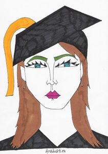 Graduación (rotulador sobre papel) de Daisy de Villeneuve
