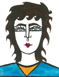 Mullet Hair, 2024 (pluma con pintura sobre papel)