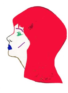 Red Head, 2017 (rotulador y photoshop sobre papel)