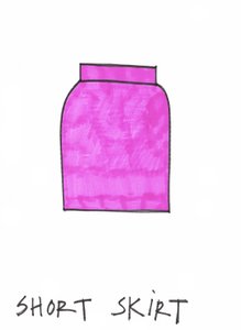 Falda corta (rotulador sobre papel) de Daisy de Villeneuve