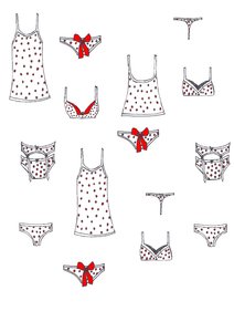 Ropa interior (rotulador sobre papel) de Daisy de Villeneuve