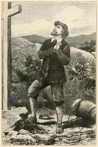Christian ante la cruz" de "El progreso del peregrino de este mundo, al que está por venir" por John Bunyan de Dalziel Brothers