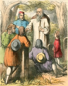 Dick Whittington escuchando a los aldeanos de Dalziel Brothers