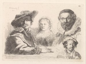 Autorretrato con Saskia (título sobre objeto) de Damiano Pernati