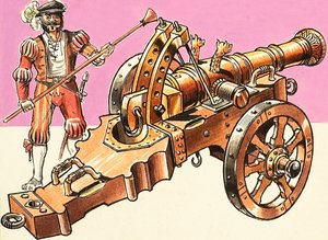 Cañones: cañón de campaña de bronce fundido