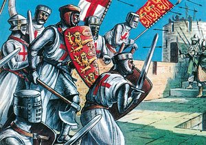 El rey Ricardo I asaltando las murallas de Acre