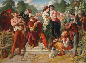 La escena de la lucha libre en "Como gustéis de Daniel Maclise