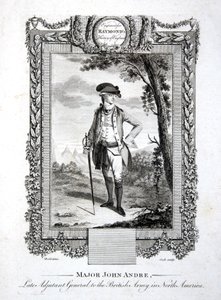 Mayor John Andre, último Ayudante General del ejército británico en América del Norte, grabado por Thomas Cook c.1785 de Daniel (after) Dodd
