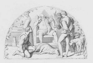 Shakespeare, El Juez (grabado) de Daniel (after) Maclise