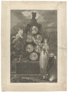 Alegoría op de Vrede van Amiens, 1802 La paz general por el equilibrio de la valentía de marzo de 1802 (título sobre el objeto) de Daniel Berger