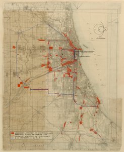 Plan de Chicago, Chicago, Illinois, Diagrama de circuitos ferroviarios de Daniel Burnham