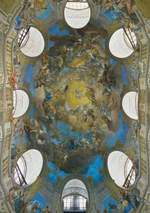 Cúpula de la Biblioteca de la Corte, hoy Biblioteca Nacional de Austria (fresco)
