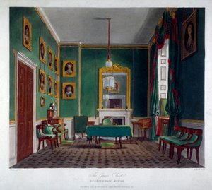 Vista interior del armario verde en Buckingham House, Westminster, Londres, 1819 de Daniel Havell