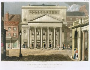 Nuevo Teatro Real, Haymarket, en Londres, diseñado por John Nash en 1821, 1826 de Daniel Havell