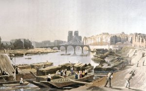 Notre Dame, Isla de la Cité, Isla de San Luis y Puente de la Tournelle de Daniel Havell