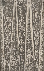 Diseño para los Canales de Armadura Acanalada, ca. 1515 de Daniel Hopfer