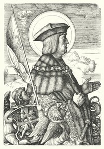 Maximiliano I, Emperador del Sacro Imperio Romano, como San Jorge