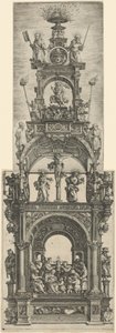Altar triunfal con etapas en la vida de Cristo