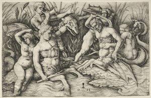 Dos Tritones Luchando - Batalla de los Dioses del Mar (parte derecha)