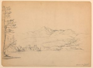Montaña Chocorua desde el estanque de Cara, New Hampshire de Daniel Huntington