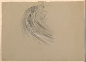 Estudio de drapeado para "Una Magdalena" de Daniel Huntington