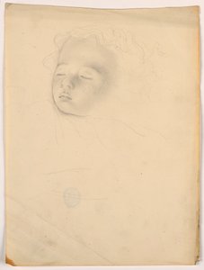 Dibujo, Niño durmiendo, 1840-45 de Daniel Huntington