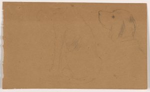 Dibujo, Dash (un Setter), Cabeza y cuerpo, ca. 1862 de Daniel Huntington