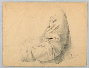 Dibujo, Estudio de drapeado del corpiño, 1 de diciembre de 1845 de Daniel Huntington